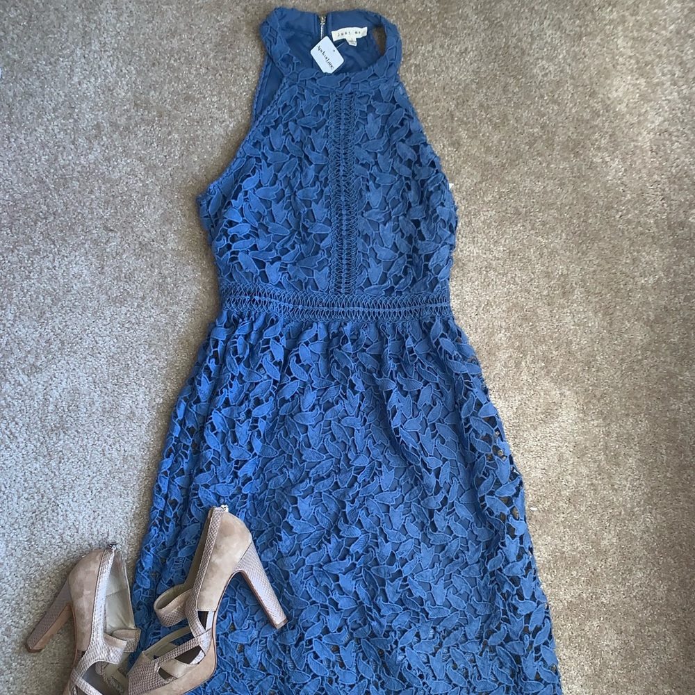 Blue halter dress